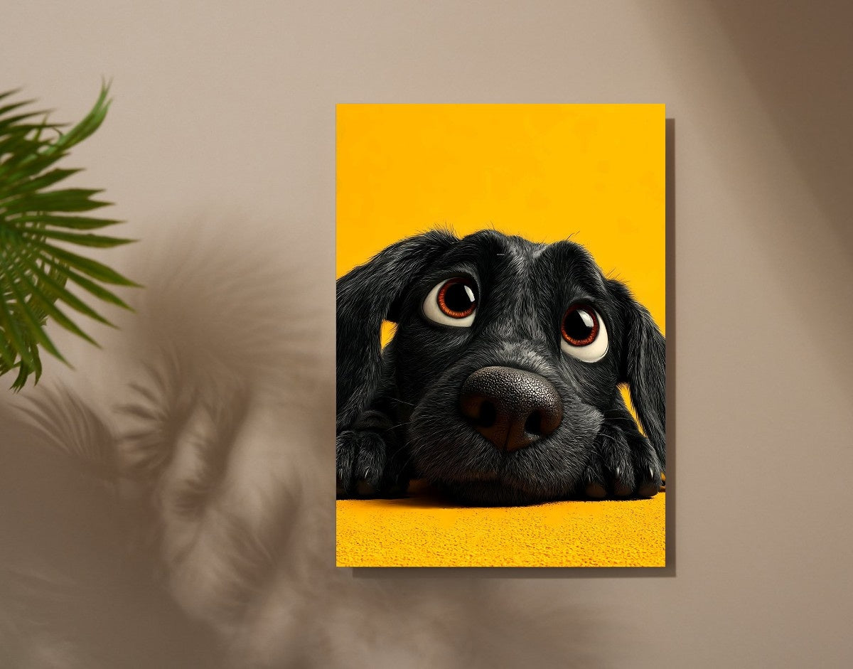 "Puppy Eyes"- Shiny & Sturdy Metallic Poster  Art That Pops & Sticks