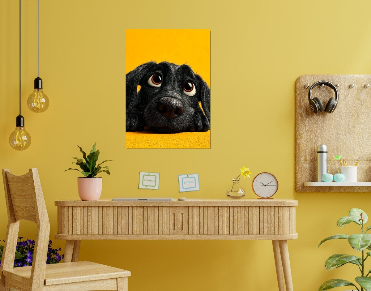 "Puppy Eyes"- Shiny & Sturdy Metallic Poster  Art That Pops & Sticks