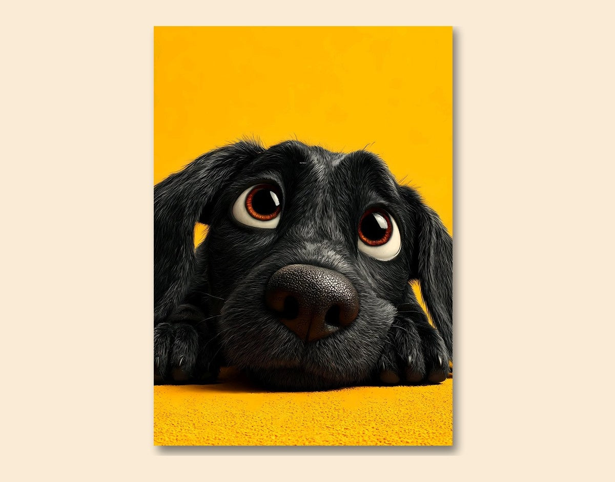 "Puppy Eyes"- Shiny & Sturdy Metallic Poster  Art That Pops & Sticks