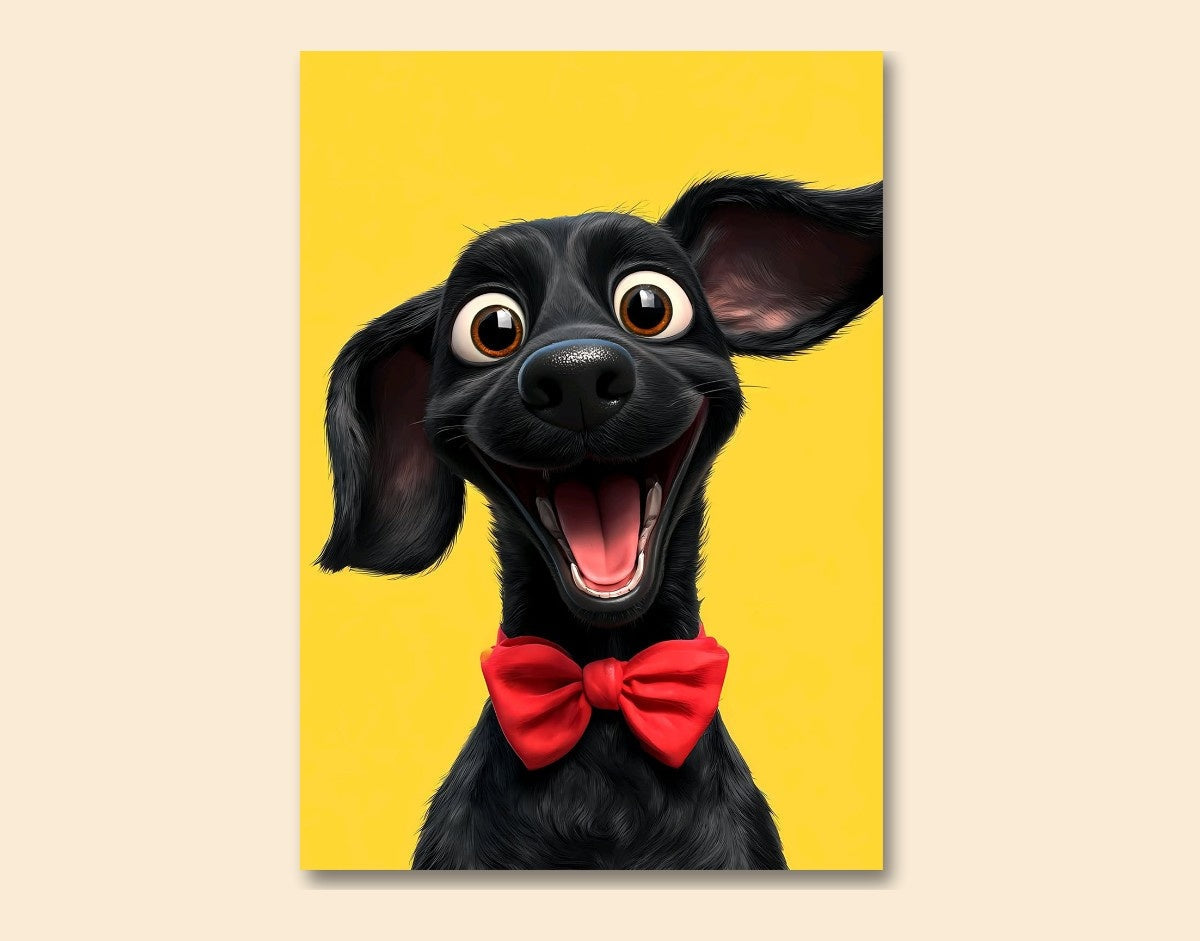 "Bowtie Buddy"- Shiny & Sturdy Metallic Poster  Art That Pops & Sticks