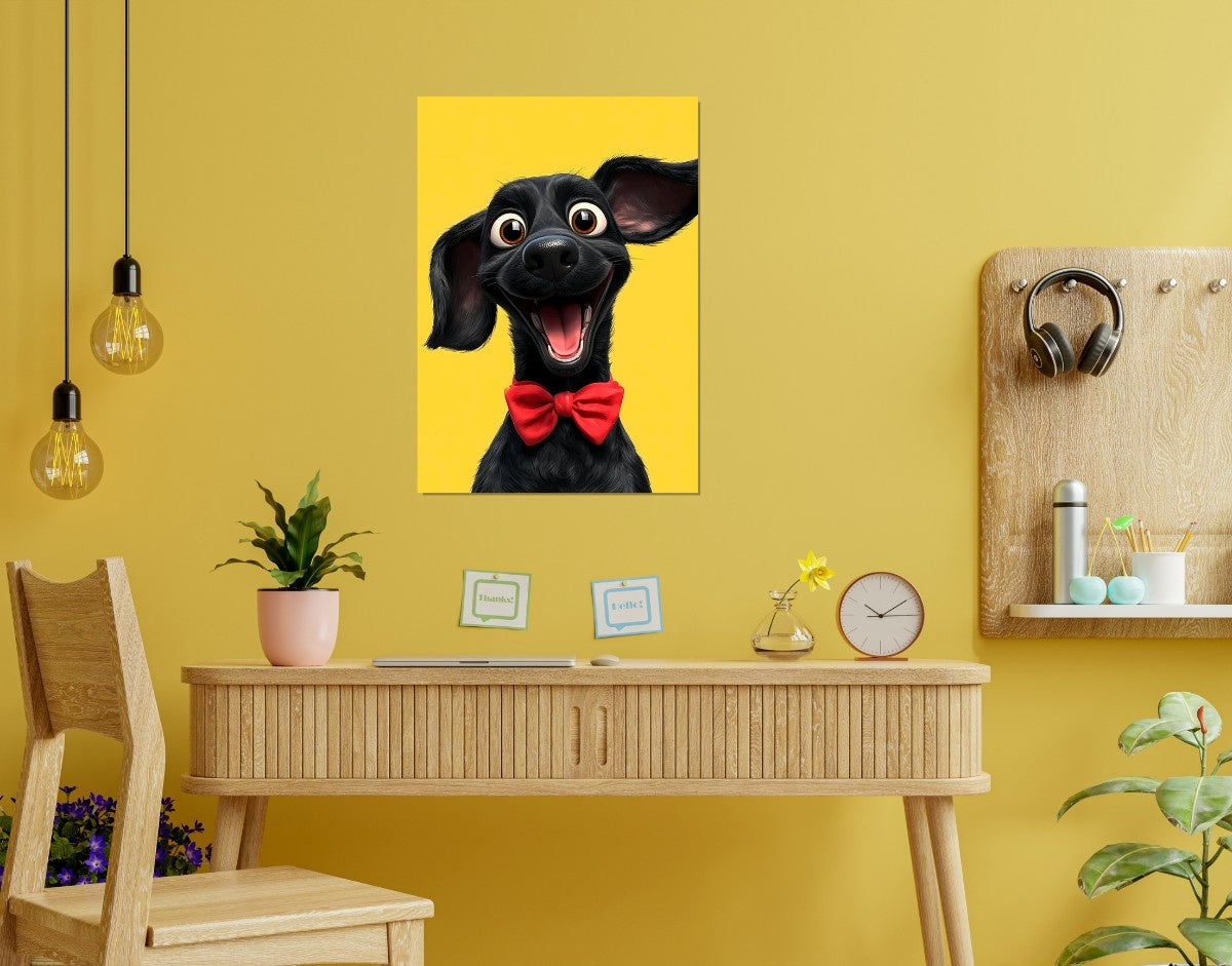 "Bowtie Buddy"- Shiny & Sturdy Metallic Poster  Art That Pops & Sticks