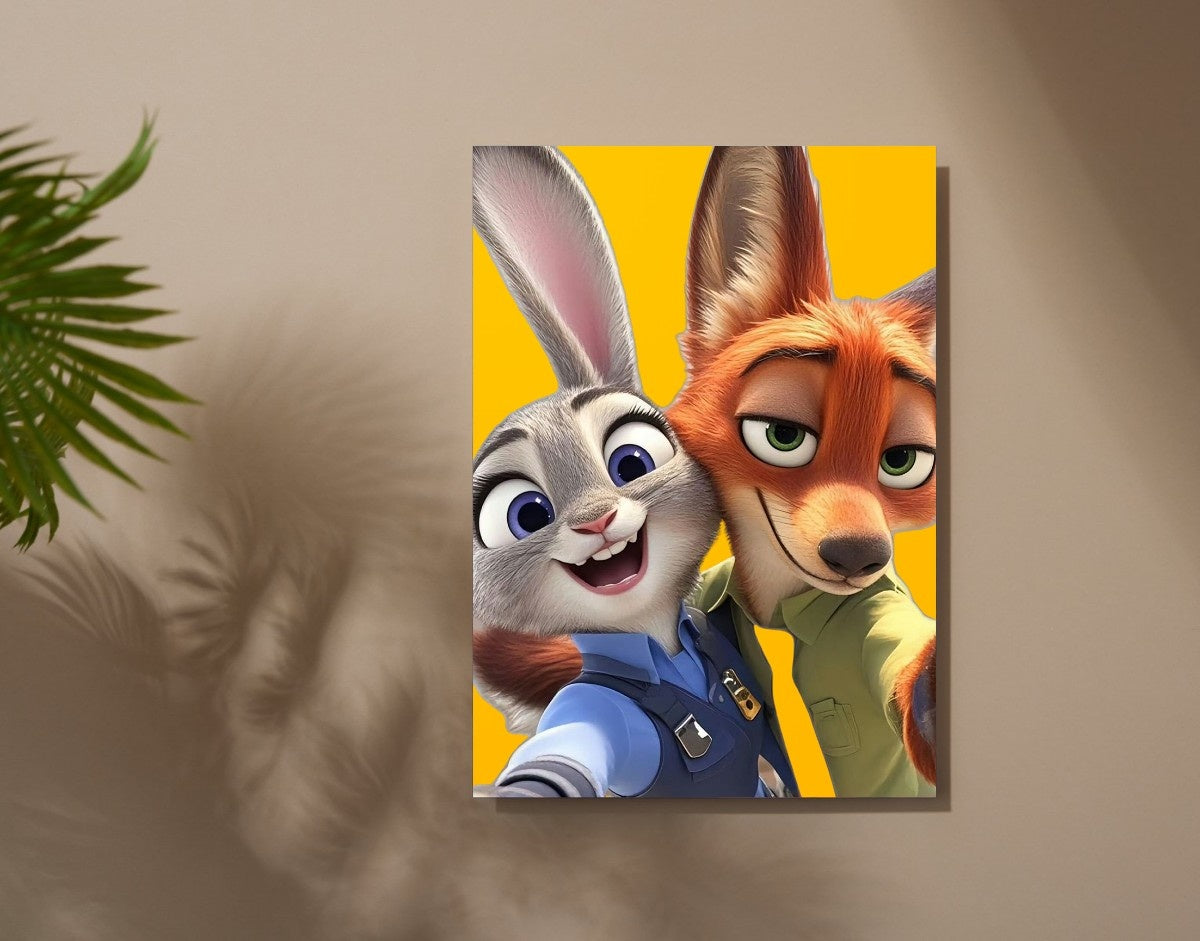 "Zootopia Duo"- Shiny & Sturdy Metallic Poster  Art That Pops & Sticks