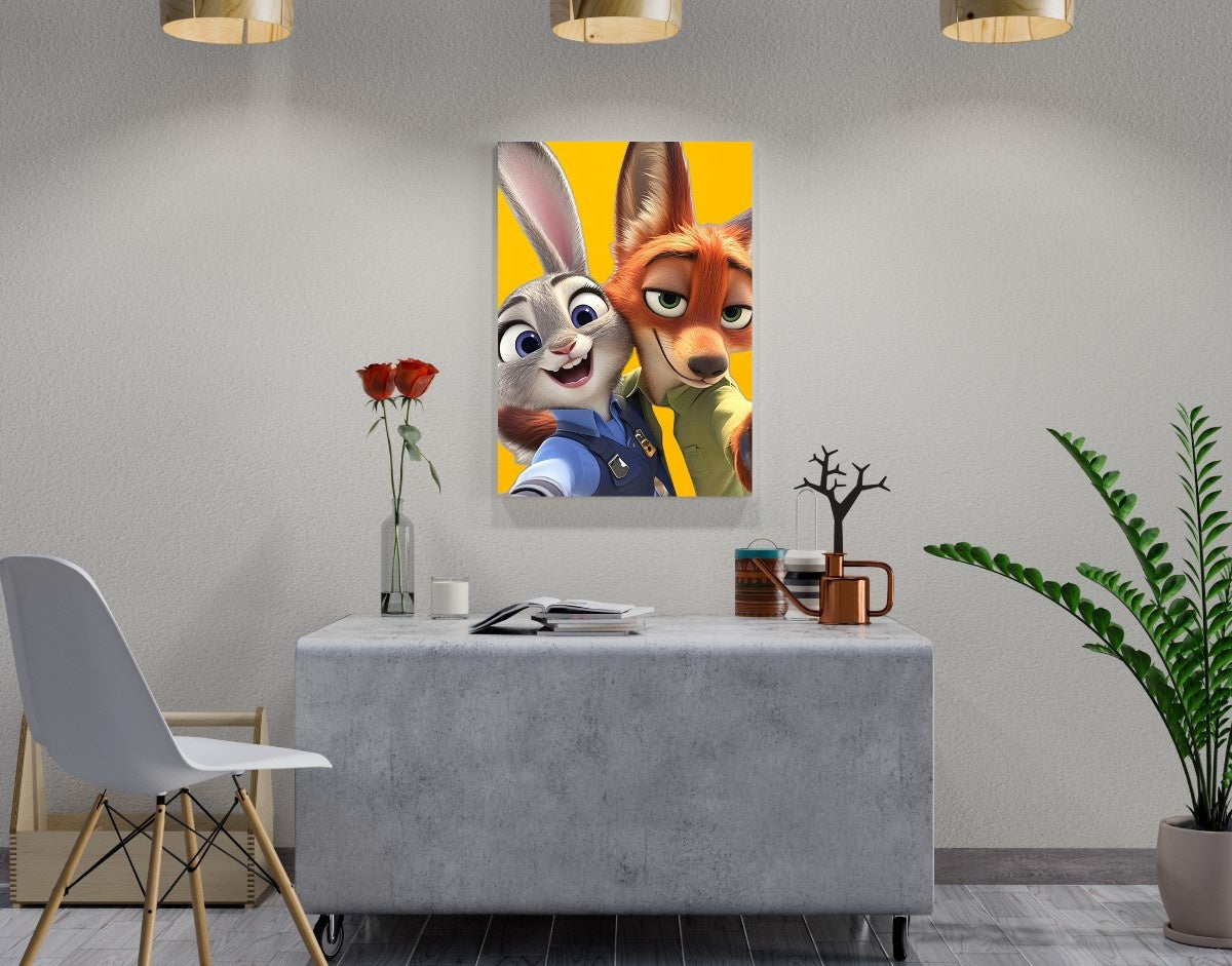 "Zootopia Duo"- Shiny & Sturdy Metallic Poster  Art That Pops & Sticks