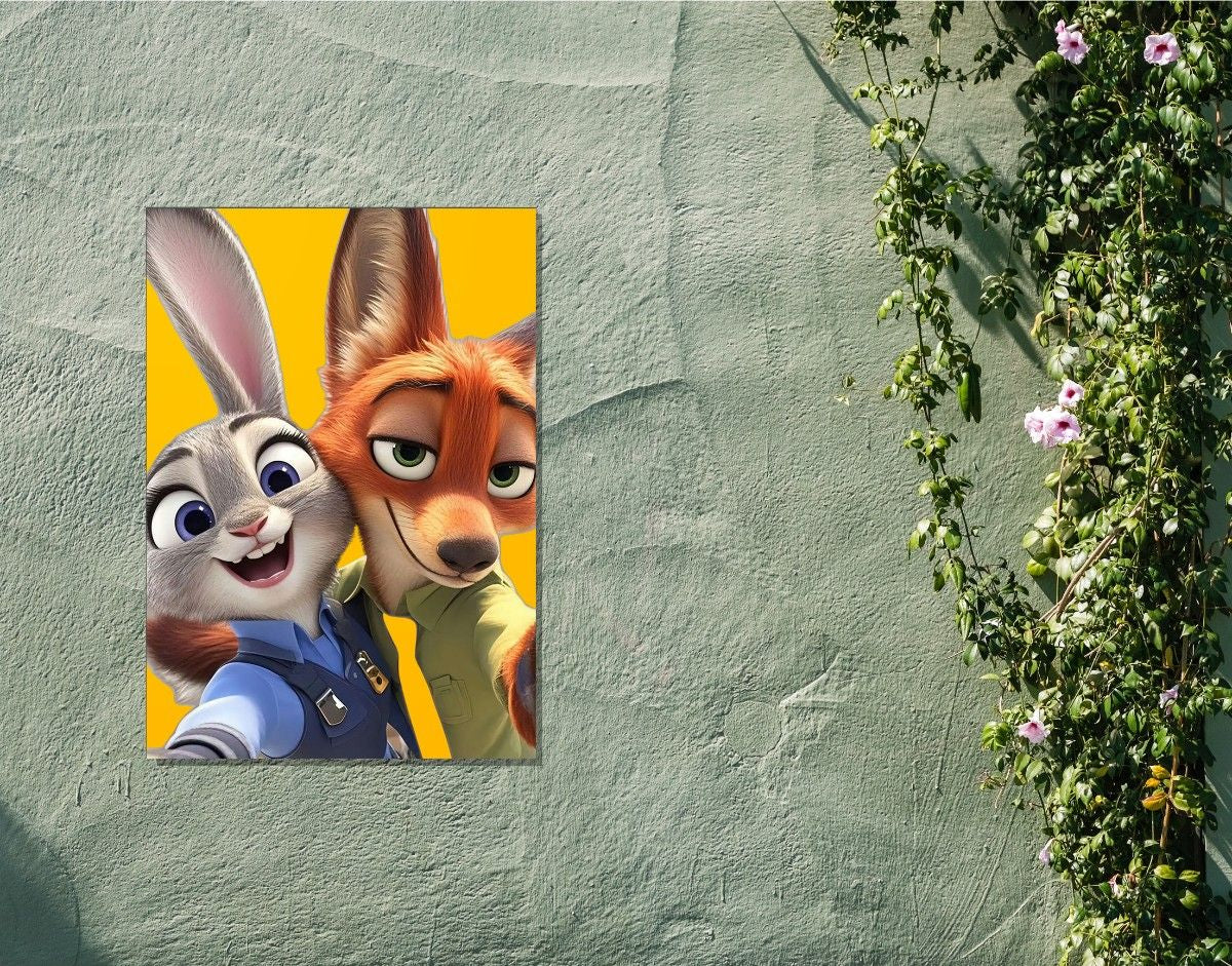 "Zootopia Duo"- Shiny & Sturdy Metallic Poster  Art That Pops & Sticks