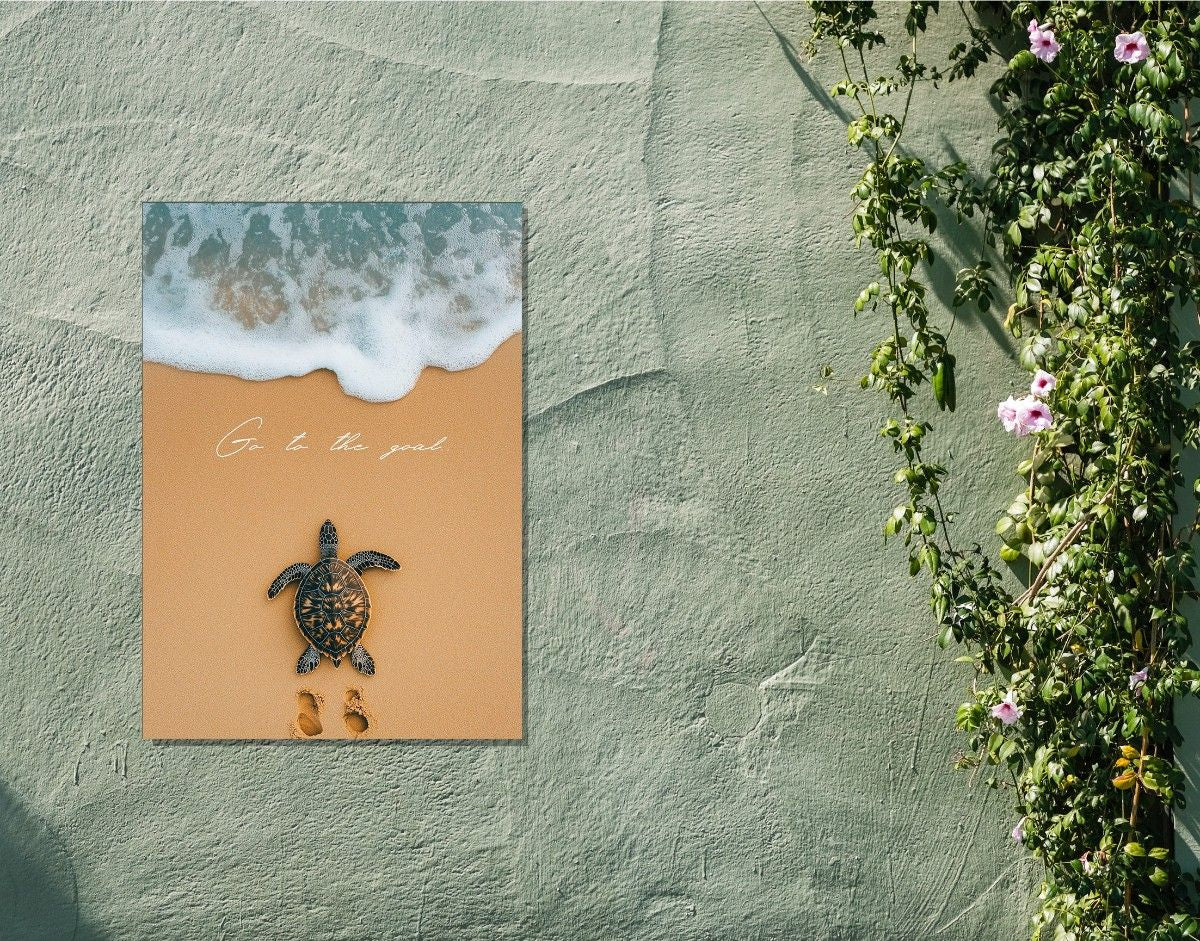 "Turtle Trail"- Shiny & Sturdy Metallic Poster  Art That Pops & Sticks