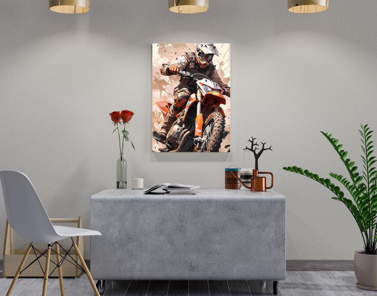 "Dirt Rider"- Shiny & Sturdy Metallic Poster  Art That Pops & Sticks