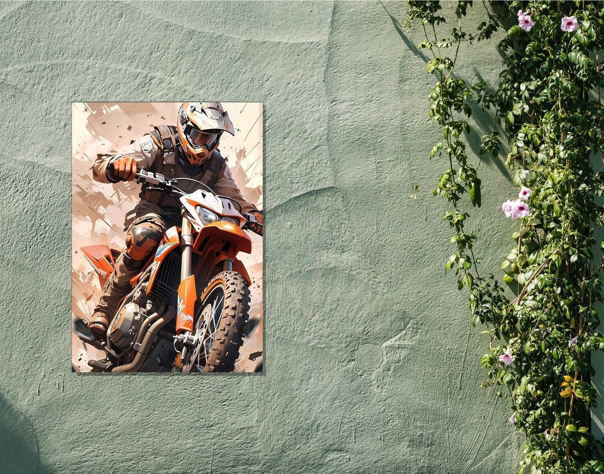 "Dirt Rider"- Shiny & Sturdy Metallic Poster  Art That Pops & Sticks