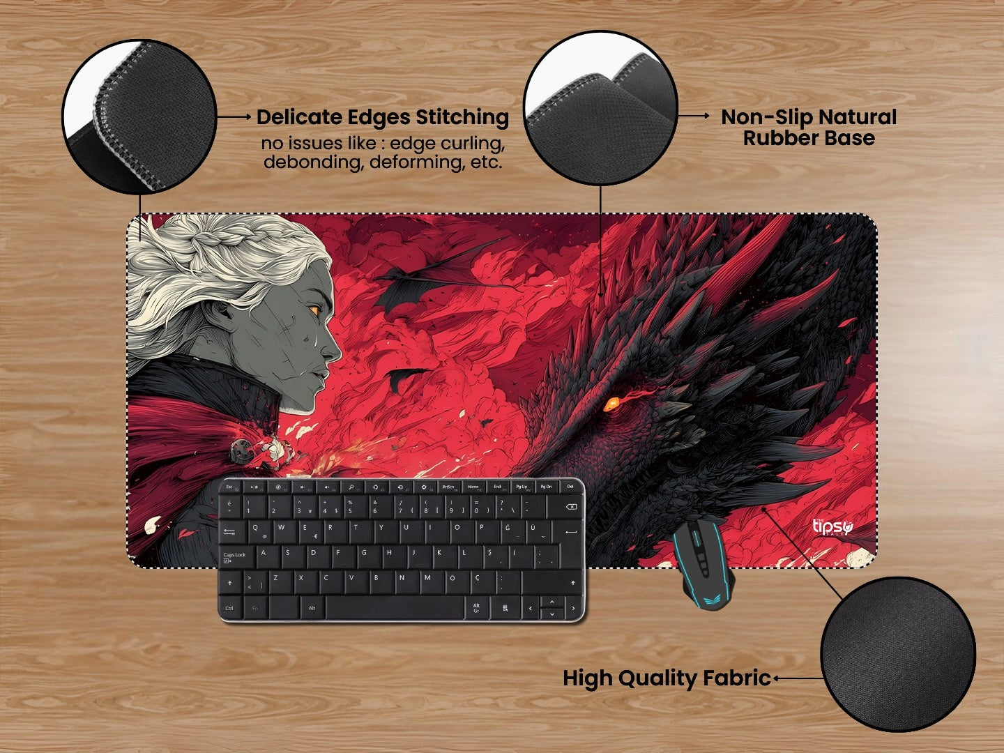 "GAME OF THRONES- DRAGON QUEEN" Gaming Mousepad Elevate Your Gaming Experience