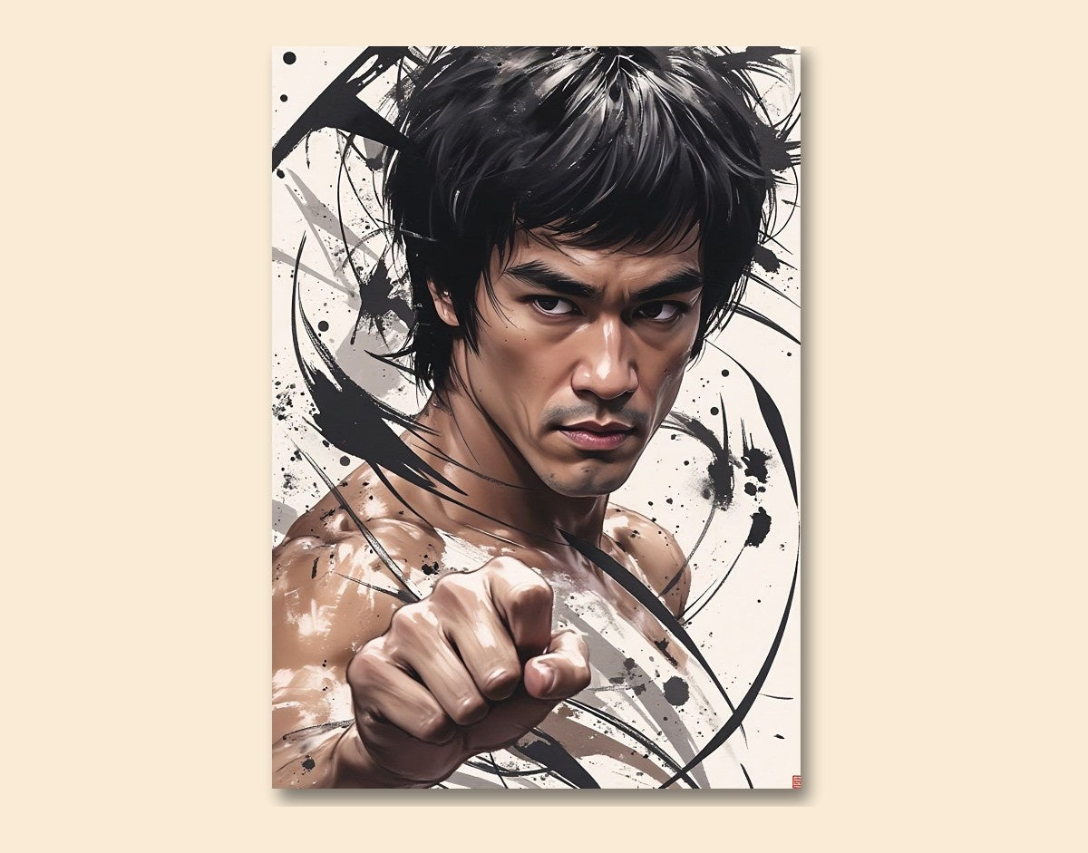 "Bruce Lee"- Shiny & Sturdy Metallic Poster  Art That Pops & Sticks