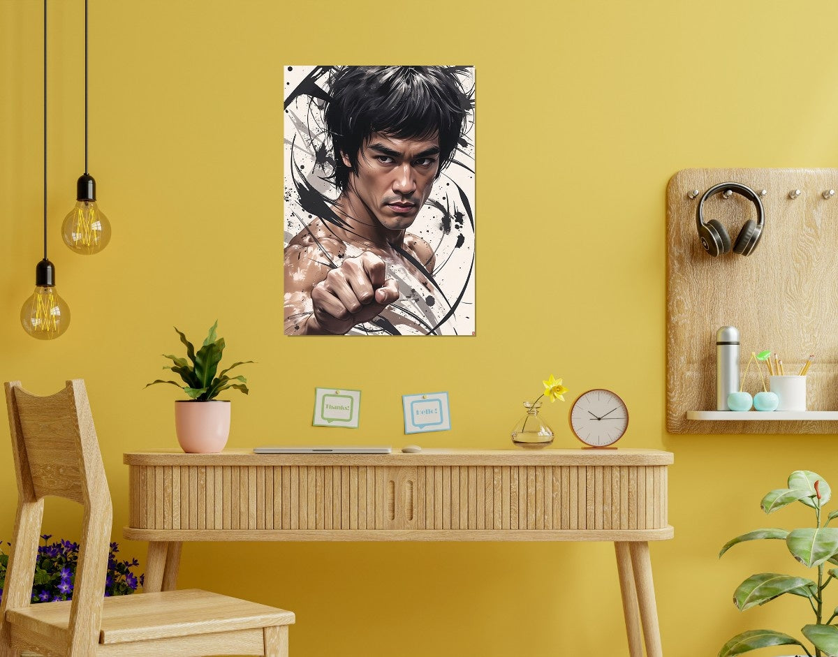 "Bruce Lee"- Shiny & Sturdy Metallic Poster  Art That Pops & Sticks