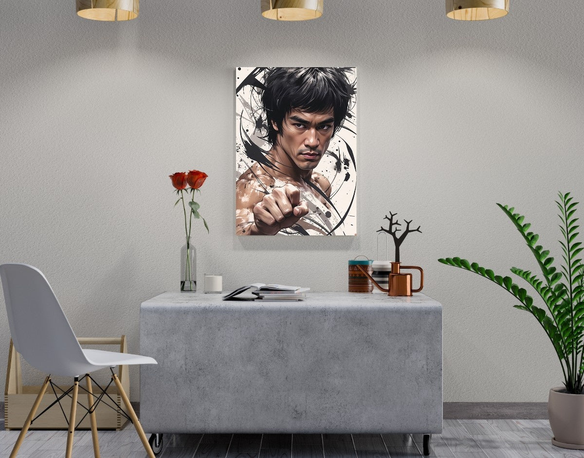 "Bruce Lee"- Shiny & Sturdy Metallic Poster  Art That Pops & Sticks