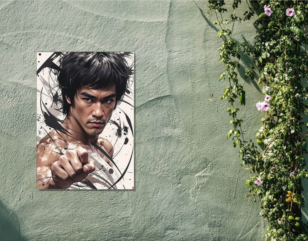 "Bruce Lee"- Shiny & Sturdy Metallic Poster  Art That Pops & Sticks