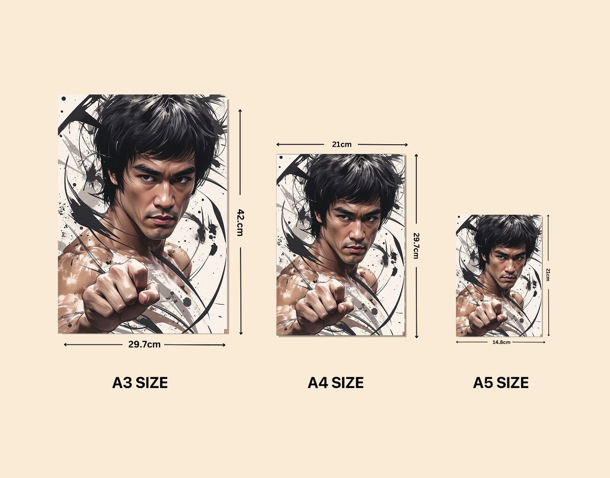 "Bruce Lee"- Shiny & Sturdy Metallic Poster  Art That Pops & Sticks