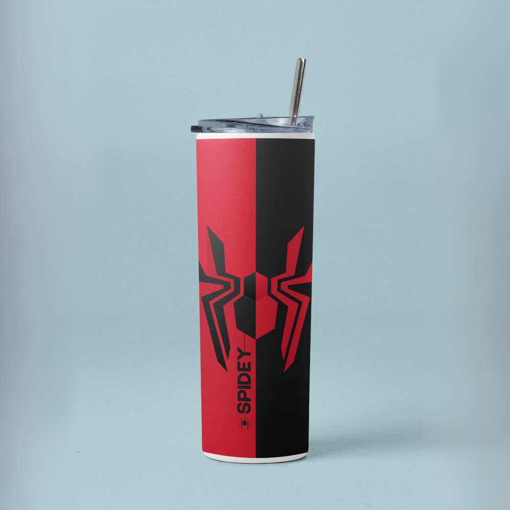 "Spiderman Theme" Tumbler with Metal Straw