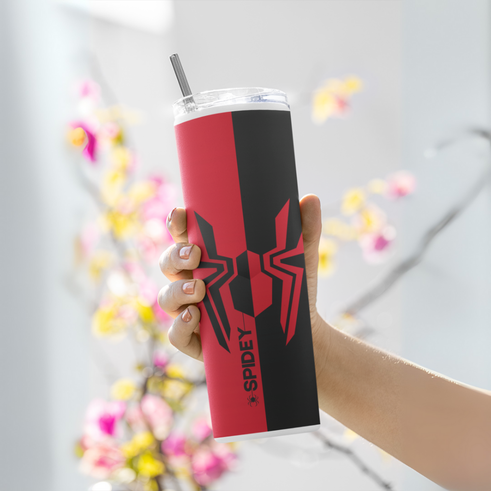 "Spiderman Theme" Tumbler with Metal Straw