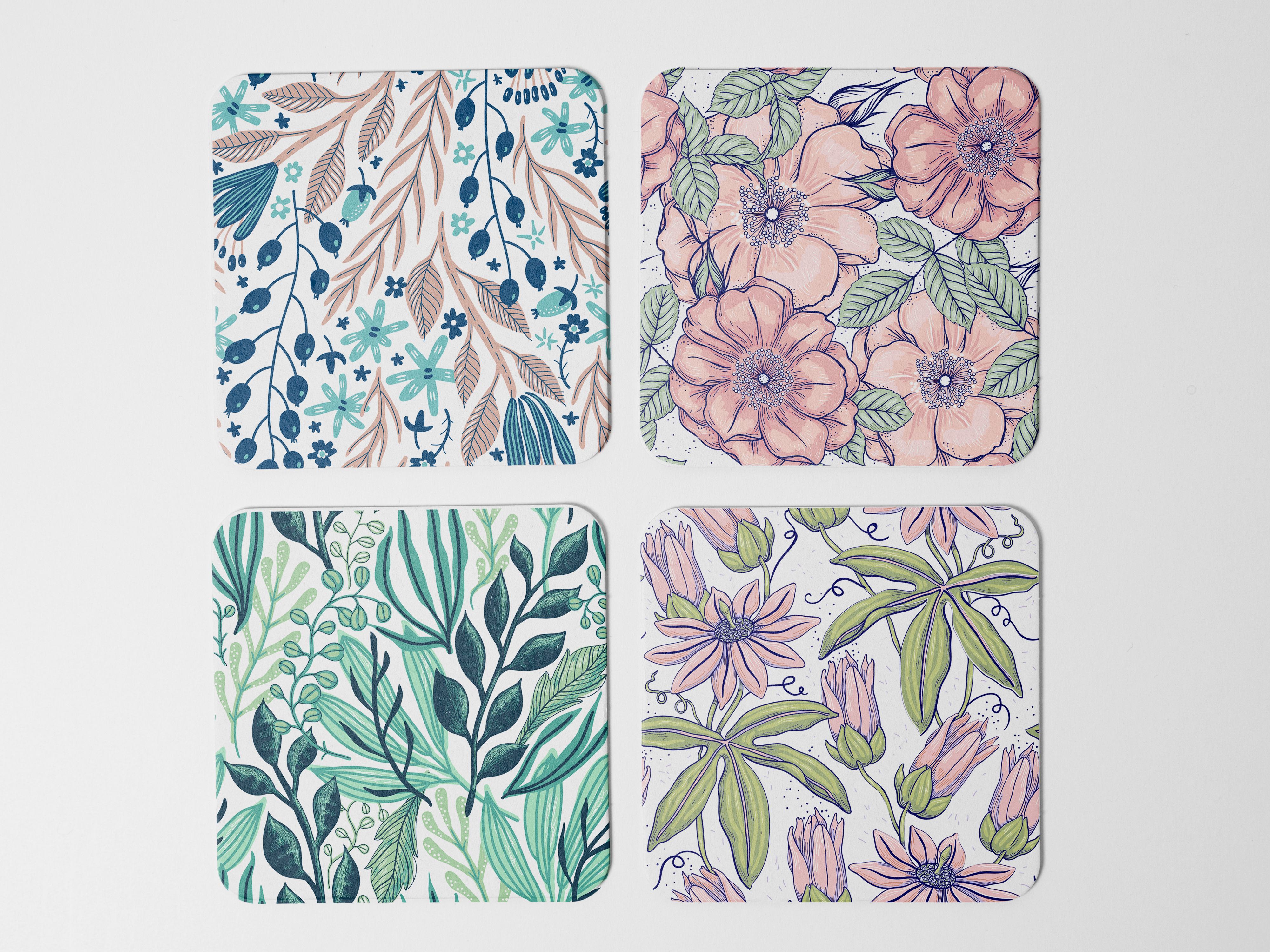 "Flower Lover" Coaster Set of 4