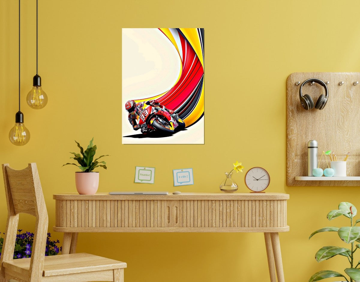 "Speed Rider"- Shiny & Sturdy Metallic Poster  Art That Pops & Sticks