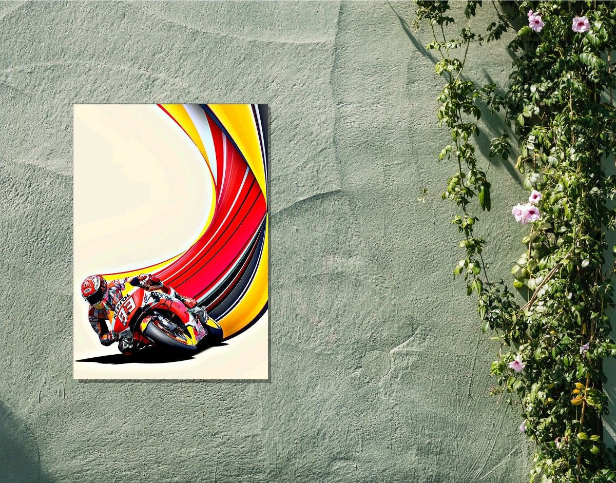 "Speed Rider"- Shiny & Sturdy Metallic Poster  Art That Pops & Sticks