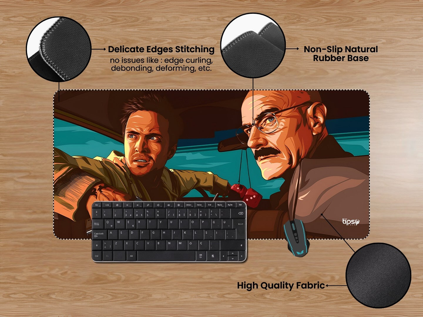 "BREAKING BAD - 9.9 RATING" Gaming Mousepad Elevate Your Gaming Experience