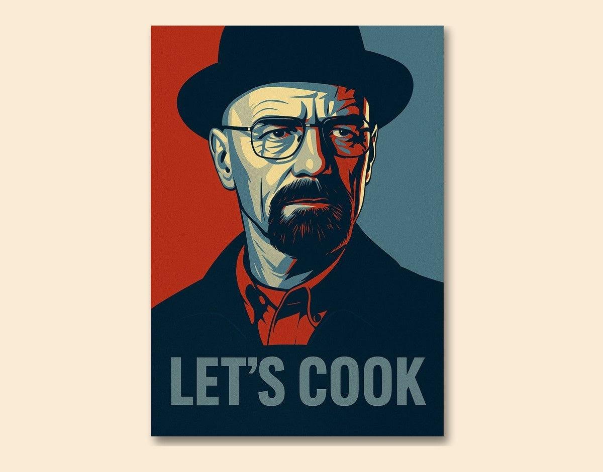 "Let’s Cook"- Shiny & Sturdy Metallic Poster  Art That Pops & Sticks