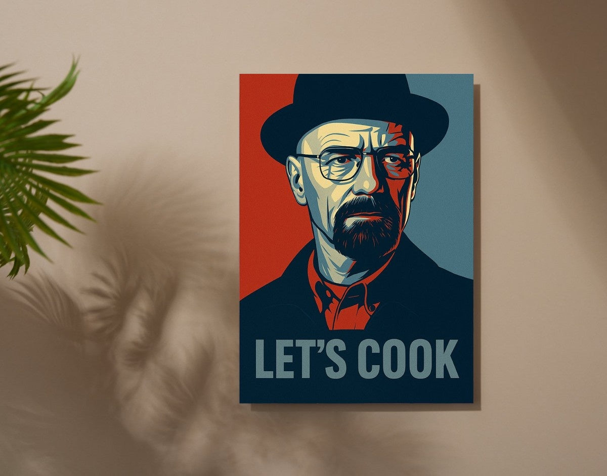 "Let’s Cook"- Shiny & Sturdy Metallic Poster  Art That Pops & Sticks