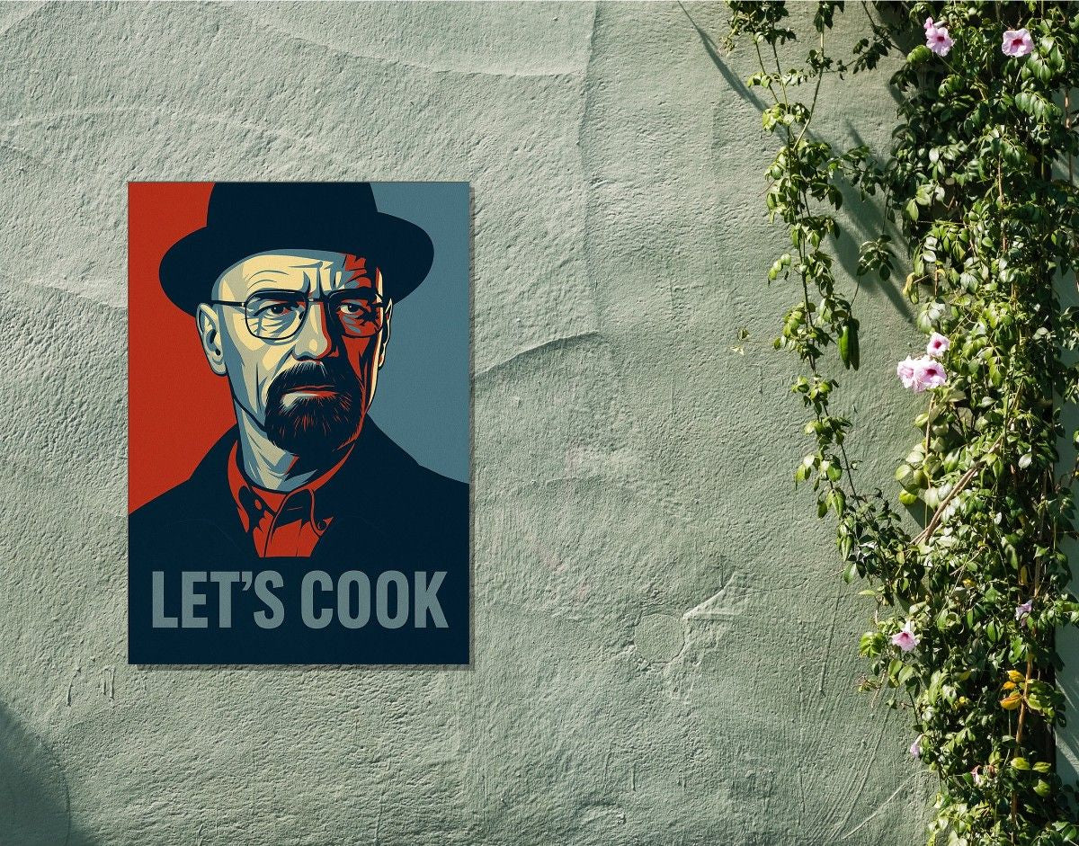 "Let’s Cook"- Shiny & Sturdy Metallic Poster  Art That Pops & Sticks
