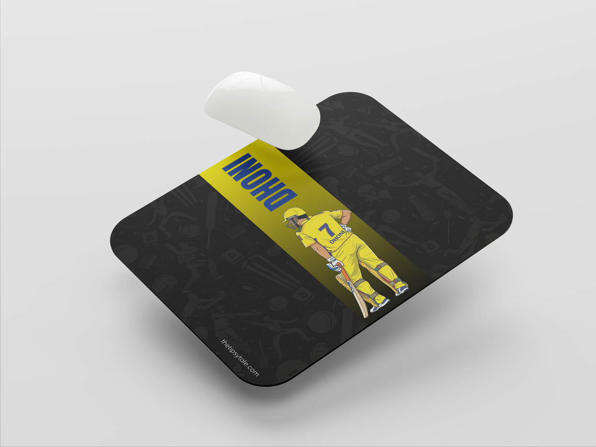 "DHONI 07 - CRICKET FANDOM" Mousepad Enhance Your Workspace with Style