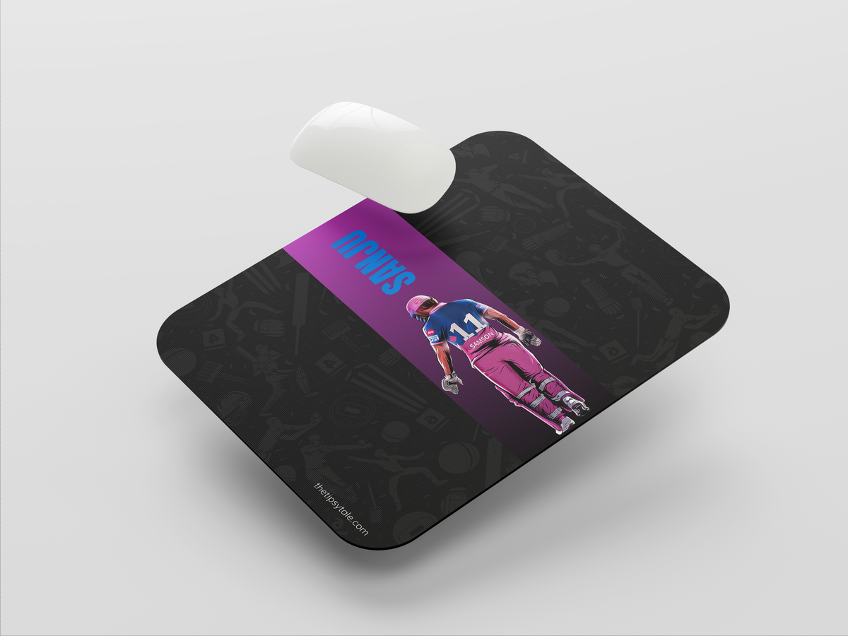 "SANJU 11 - CRICKET FANDOM" Mousepad Enhance Your Workspace with Style