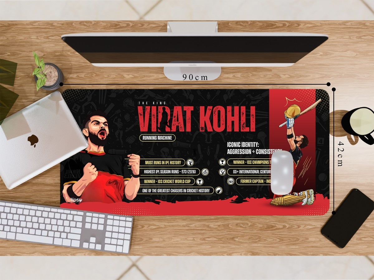 "THE KING VIRAT - CRICKET FANDOM" Gaming Mousepad Elevate Your Gaming Experience