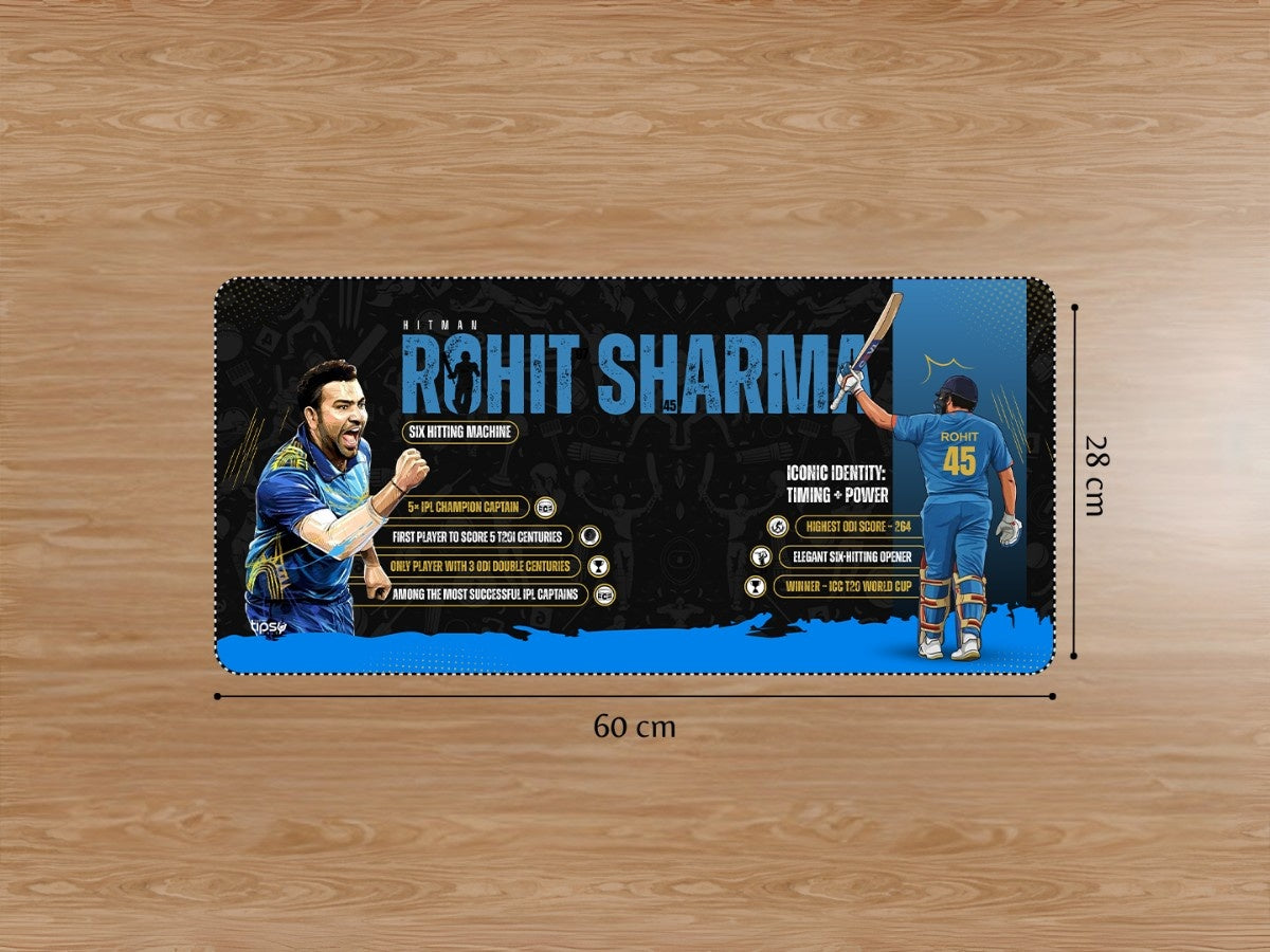 "HITMAN ROHIT - CRICKET FANDOM" Gaming Mousepad Elevate Your Gaming Experience