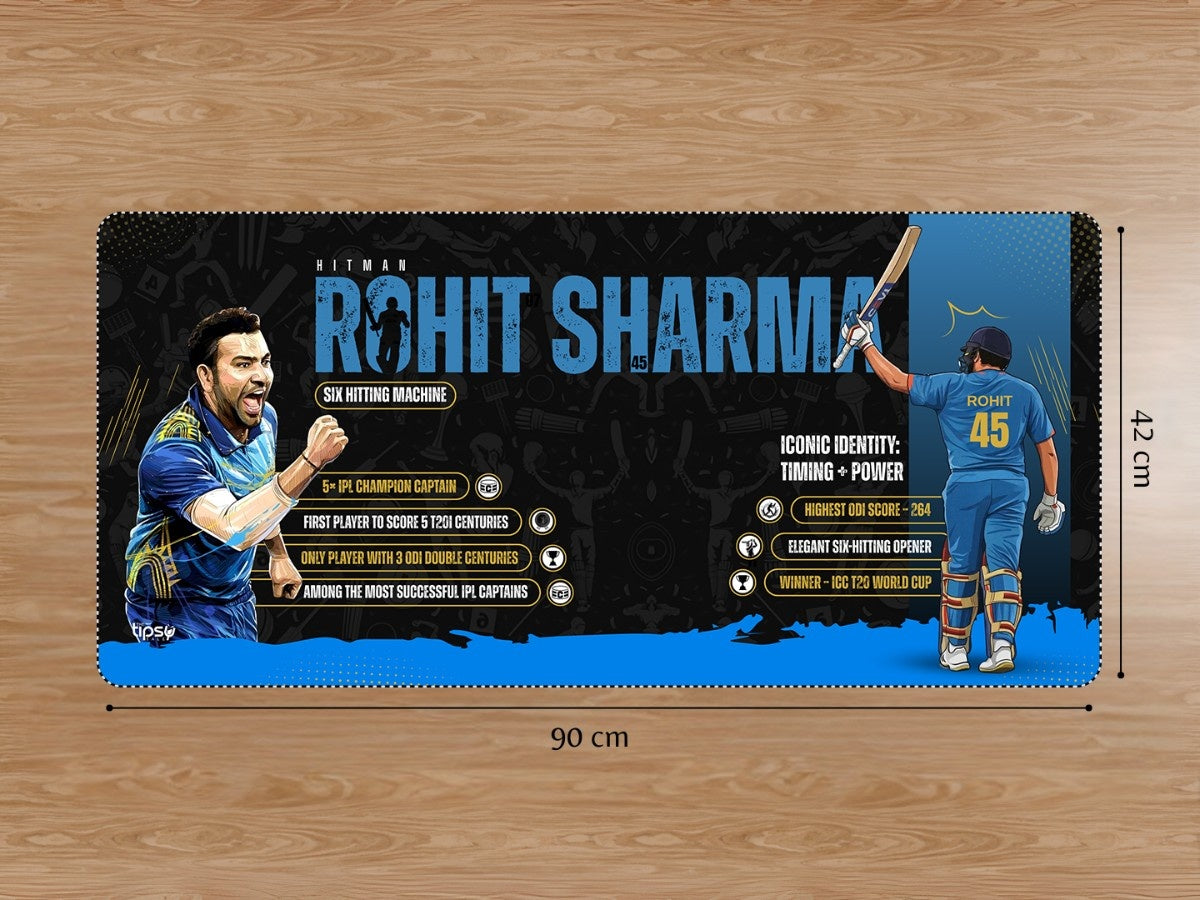 "HITMAN ROHIT - CRICKET FANDOM" Gaming Mousepad Elevate Your Gaming Experience