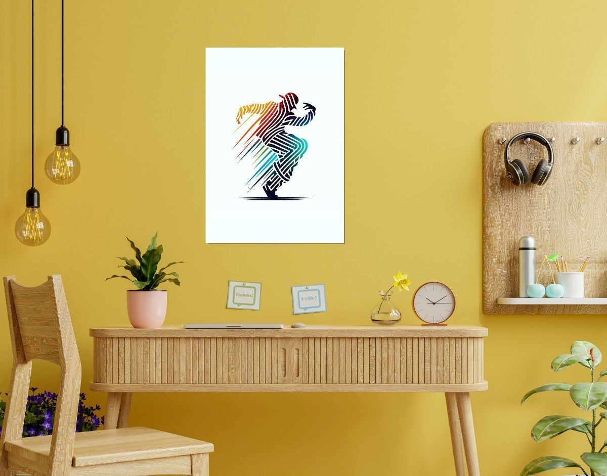 " Rainbow Dancer"- Shiny & Sturdy Metallic Poster  Art That Pops & Sticks