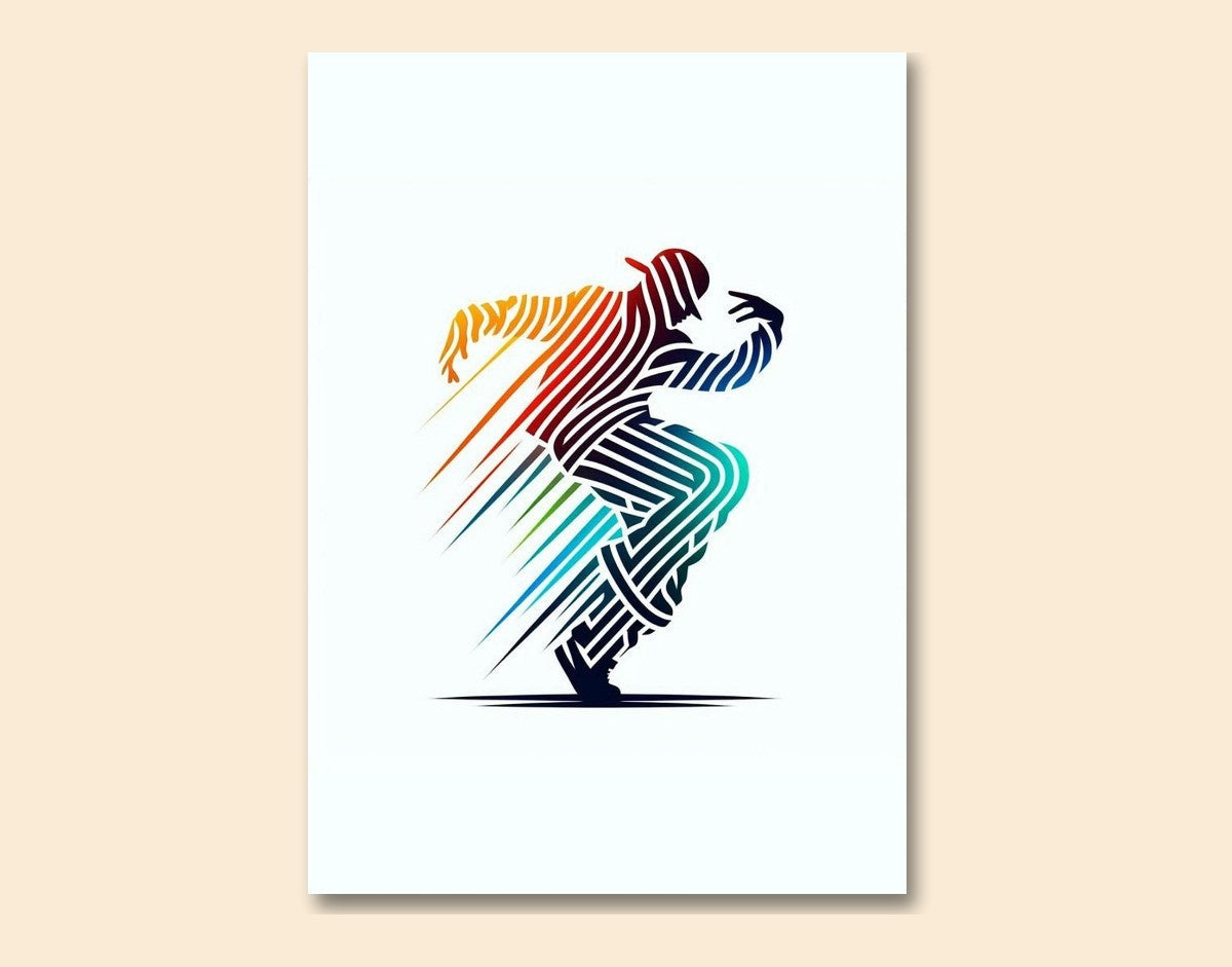 " Rainbow Dancer"- Shiny & Sturdy Metallic Poster  Art That Pops & Sticks