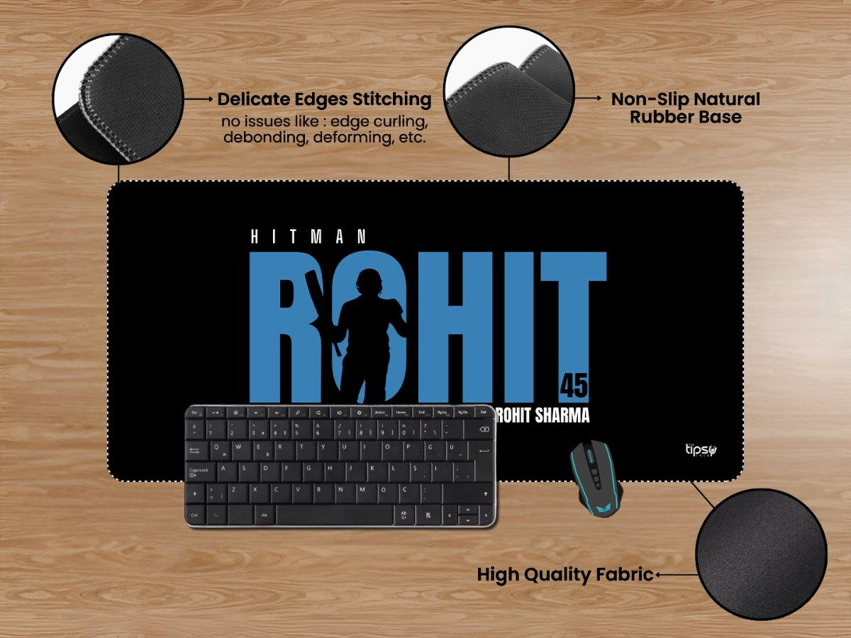 "ROHIT SHARMA 45 - CRICKET FANDOM" Gaming Mousepad Elevate Your Gaming Experience