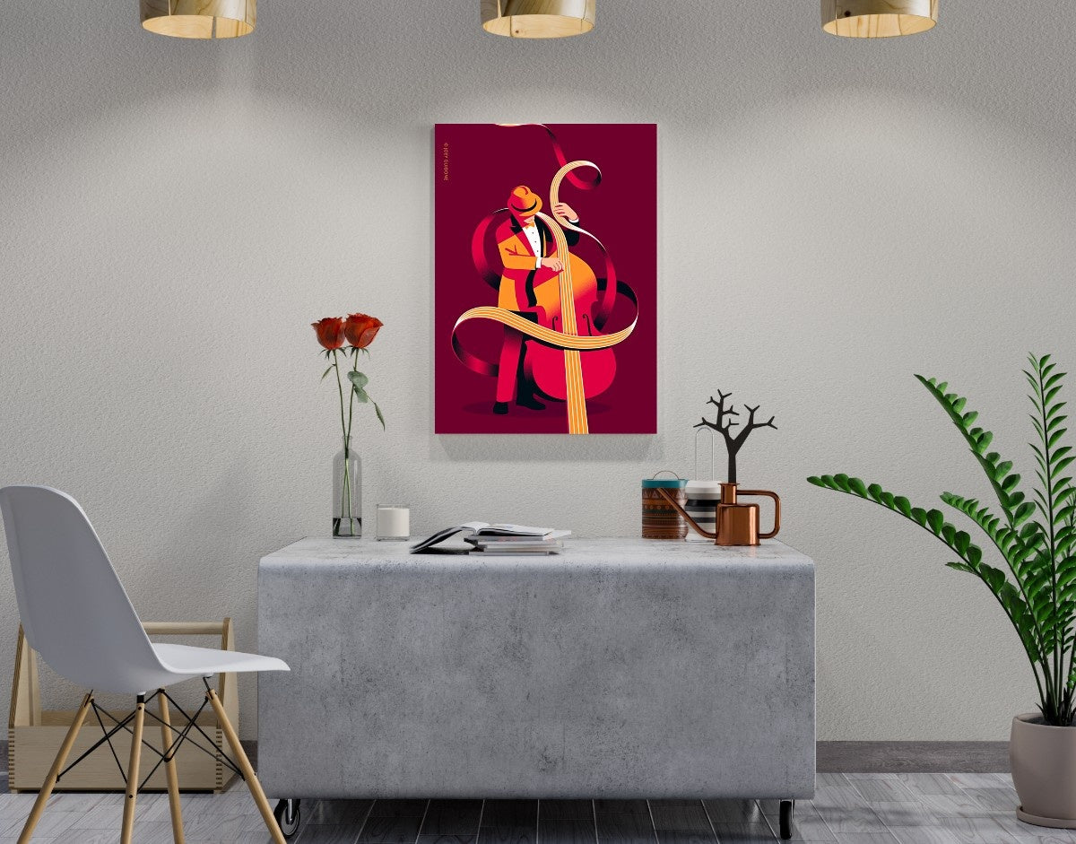 "Jazz Strings"- Shiny & Sturdy Metallic Poster  Art That Pops & Sticks