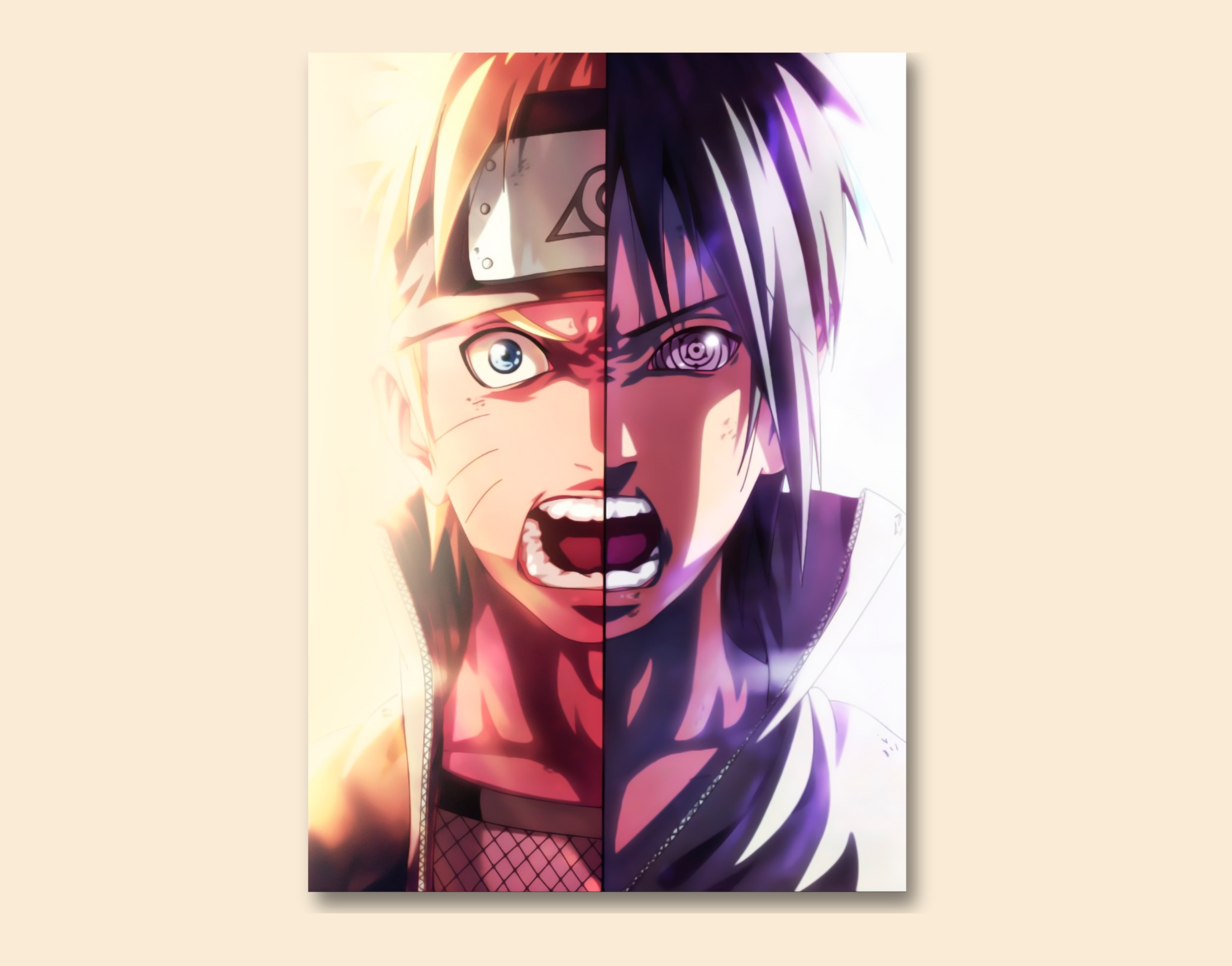 "NARUTO & SASUKE: ANIME"- Shiny & Sturdy Metallic Poster  Art That Pops & Sticks (Literally!)
