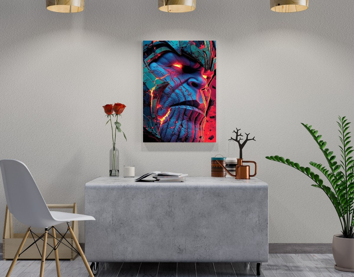 "Thanos- The villain"- Shiny & Sturdy Metallic Poster  Art That Pops & Sticks