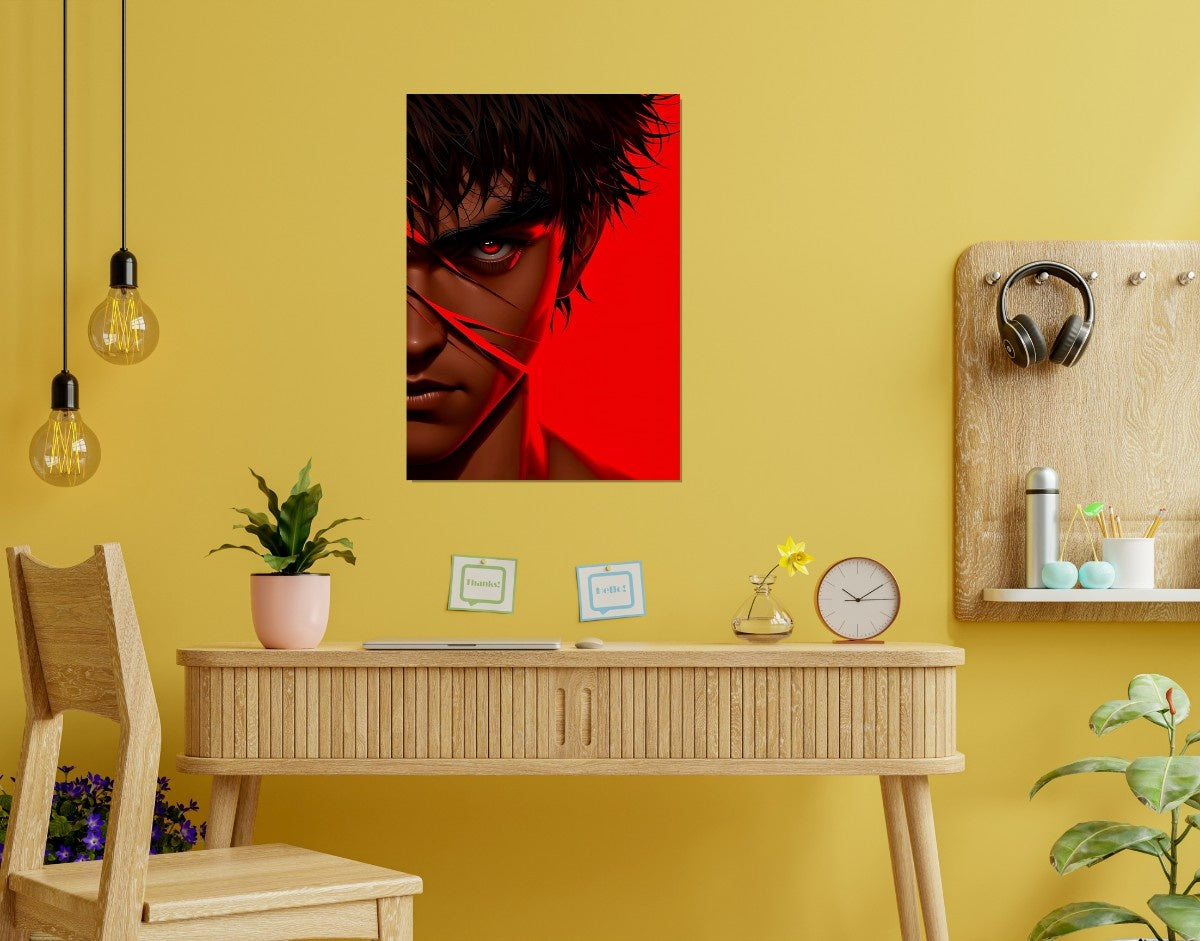 "Red Rage"- Shiny & Sturdy Metallic Poster  Art That Pops & Sticks
