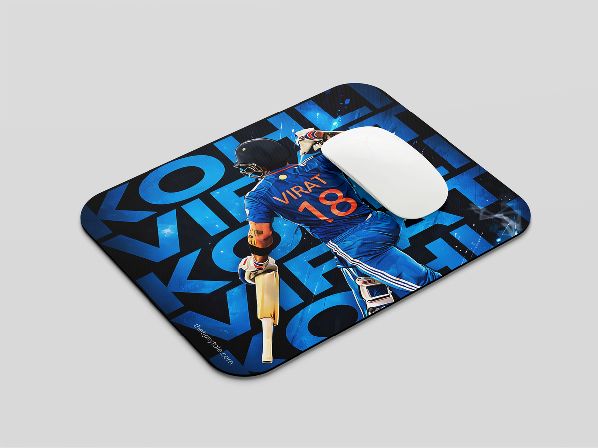 "RUN MACHINE VIRAT KOHLI CRICKET FANSHIP" Mousepad Enhance Your Workspace with Style