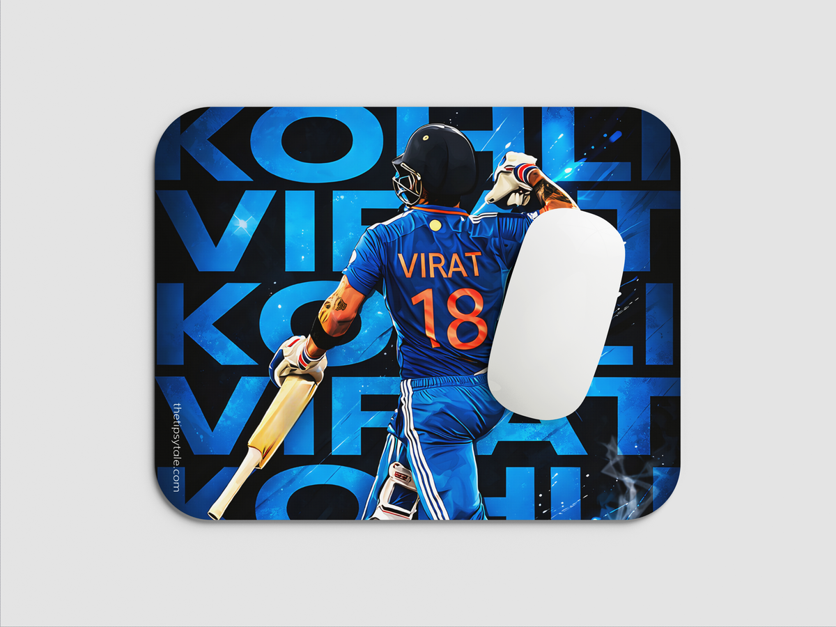 "RUN MACHINE VIRAT KOHLI CRICKET FANSHIP" Mousepad Enhance Your Workspace with Style