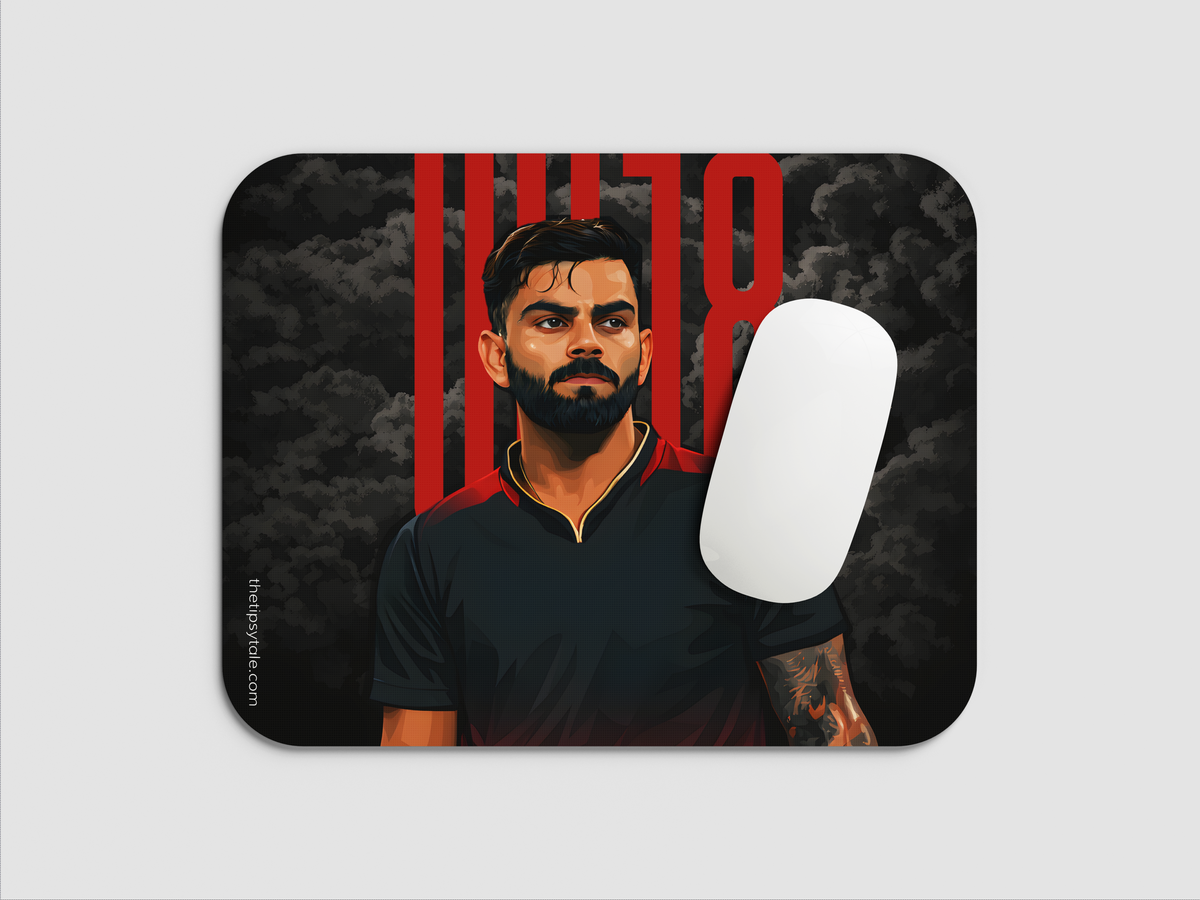 "VIRAT KOHLI THE KING OF CRICKET" Mousepad Enhance Your Workspace with Style