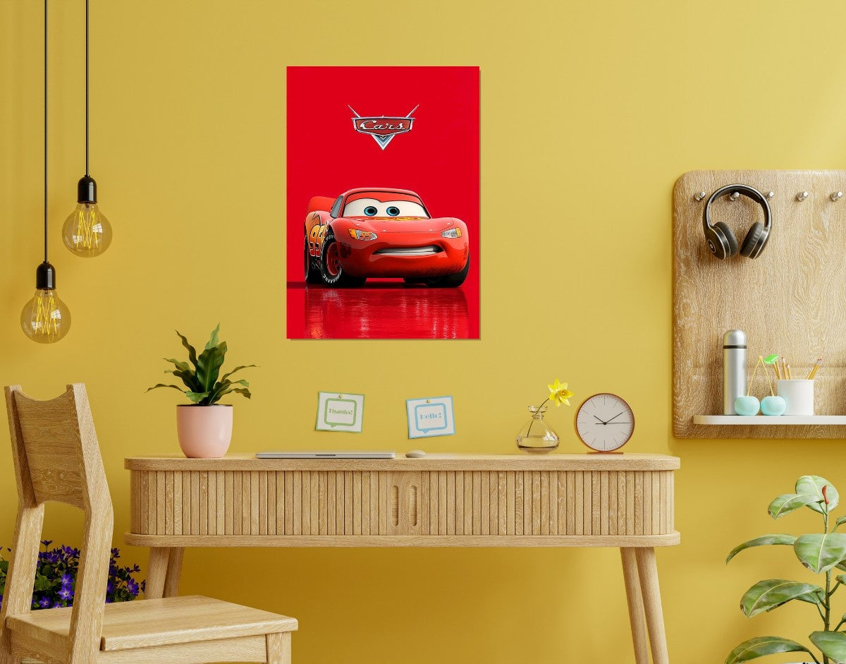 "Lightning McQueen"- Shiny & Sturdy Metallic Poster  Art That Pops & Sticks