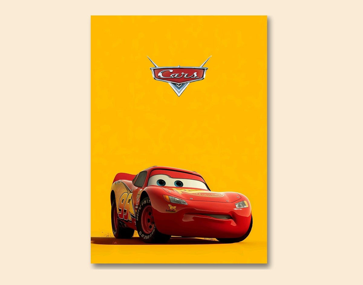 "Lightning McQueen-Disney"- Shiny & Sturdy Metallic Poster  Art That Pops & Sticks