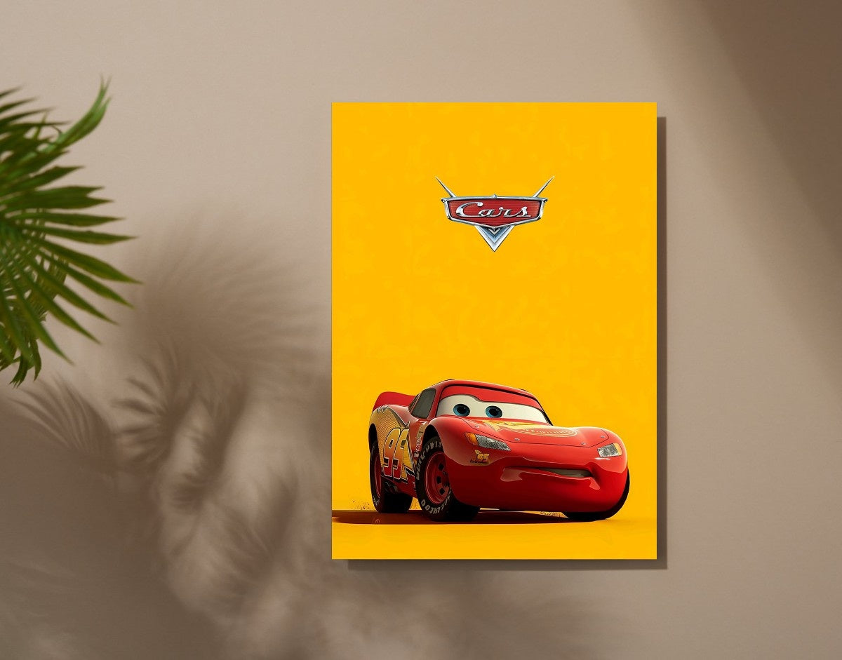 "Lightning McQueen-Disney"- Shiny & Sturdy Metallic Poster  Art That Pops & Sticks