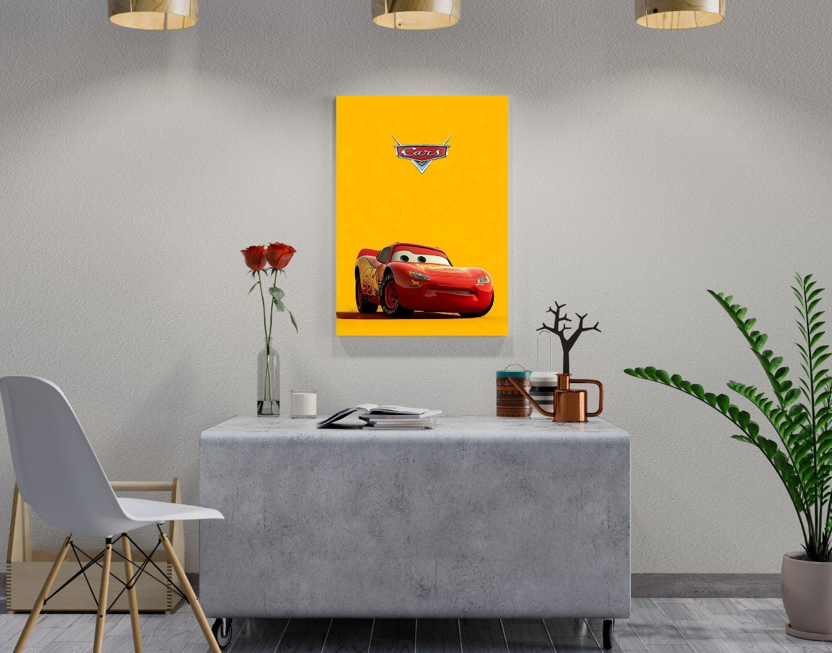 "Lightning McQueen-Disney"- Shiny & Sturdy Metallic Poster  Art That Pops & Sticks