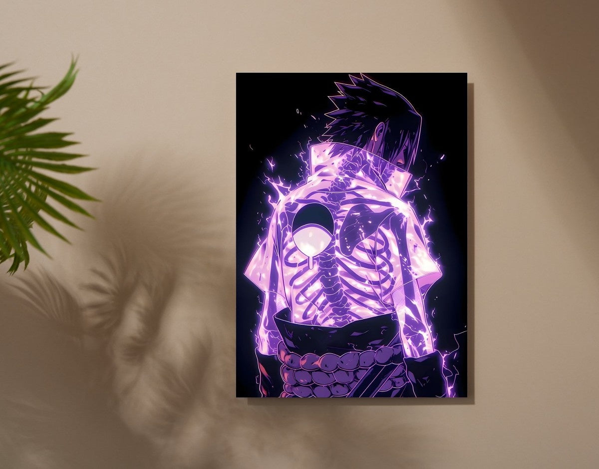 "Neon Skeleton"- Shiny & Sturdy Metallic Poster  Art That Pops & Sticks