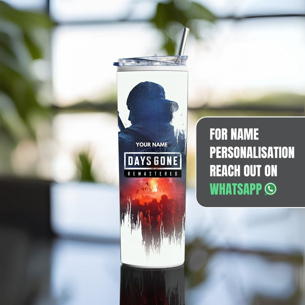 "Days Gone Remastered- Gaming" Tumbler with Metal Straw