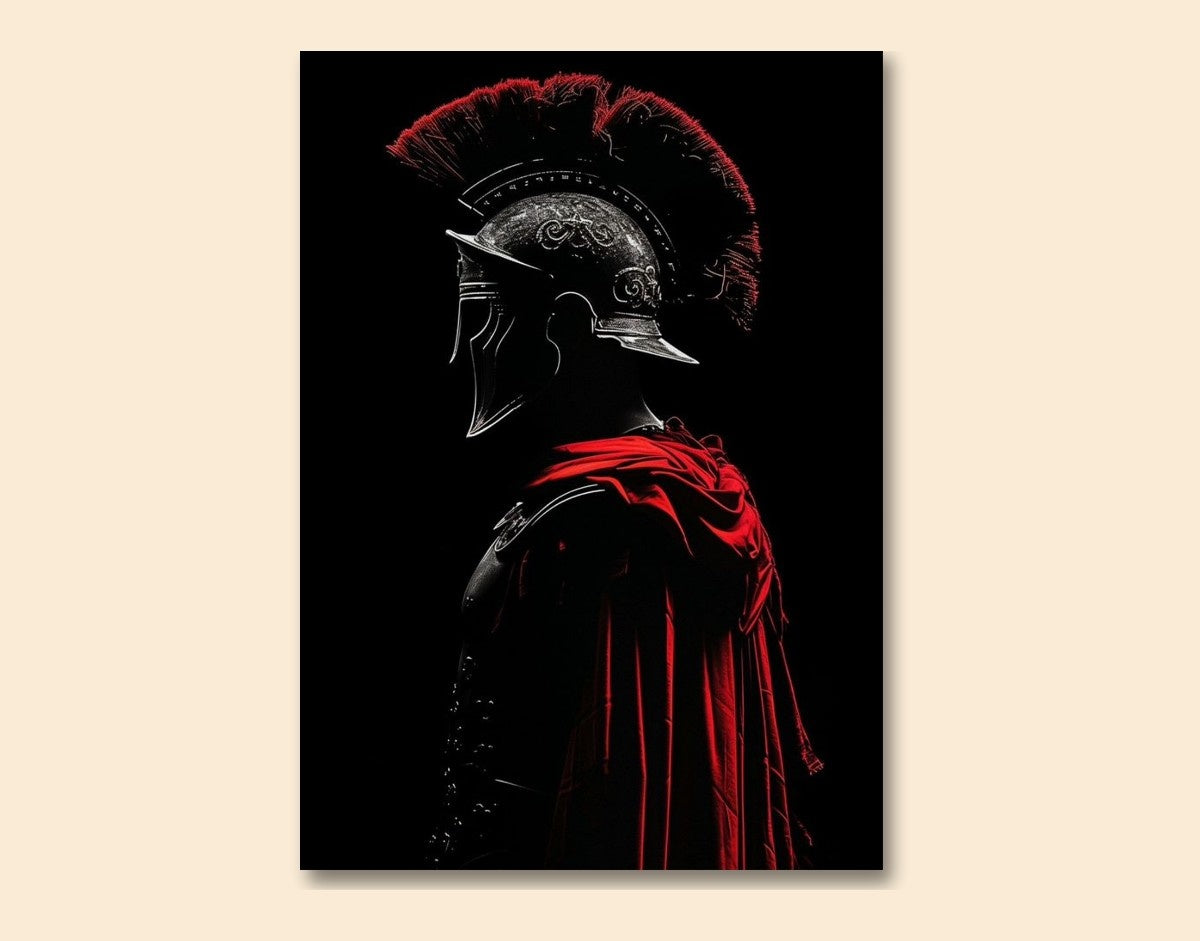 "Dark Spartan"- Shiny & Sturdy Metallic Poster  Art That Pops & Sticks