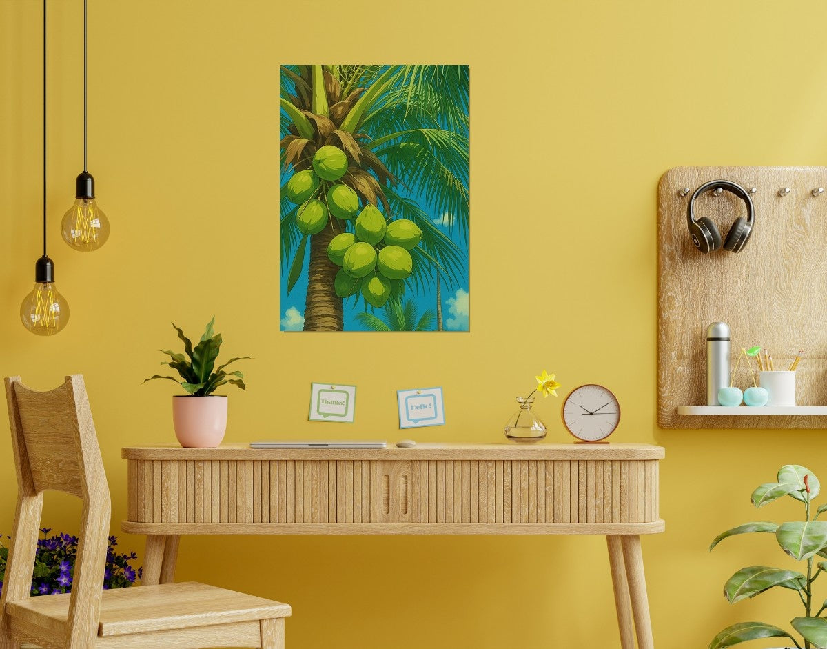 "Coconut Chill"- Shiny & Sturdy Metallic Poster  Art That Pops & Sticks