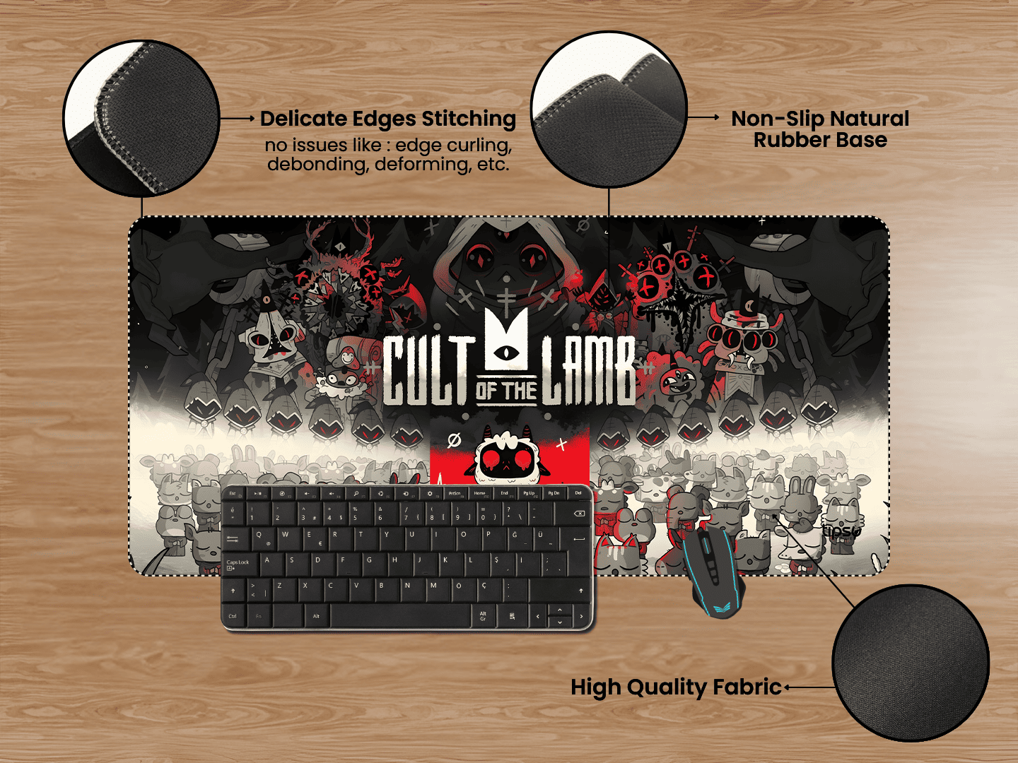 "CULT OF THE LAMB" Gaming Mousepad Elevate Your Gaming Experience